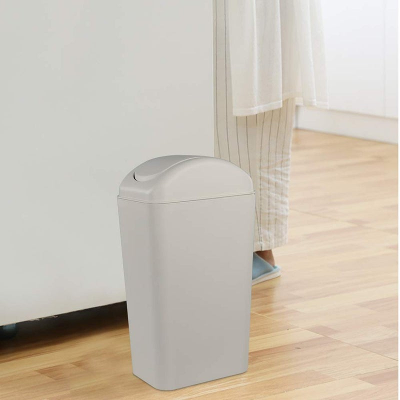 Obstnny Slim Plastic Trash Can for Narrow Spaces at Home or Office, 14L Capacity - Image 4